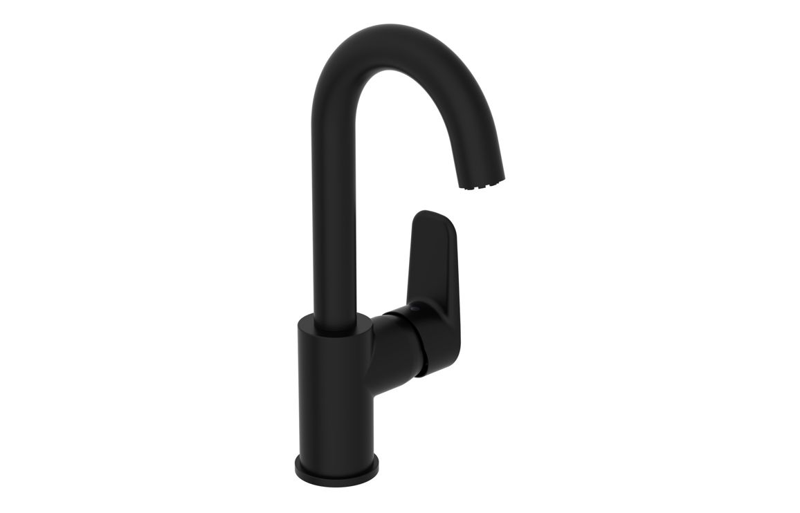 VitrA Flow Soft Swivel Basin Mixer - Matt Black, Bathroom Taps