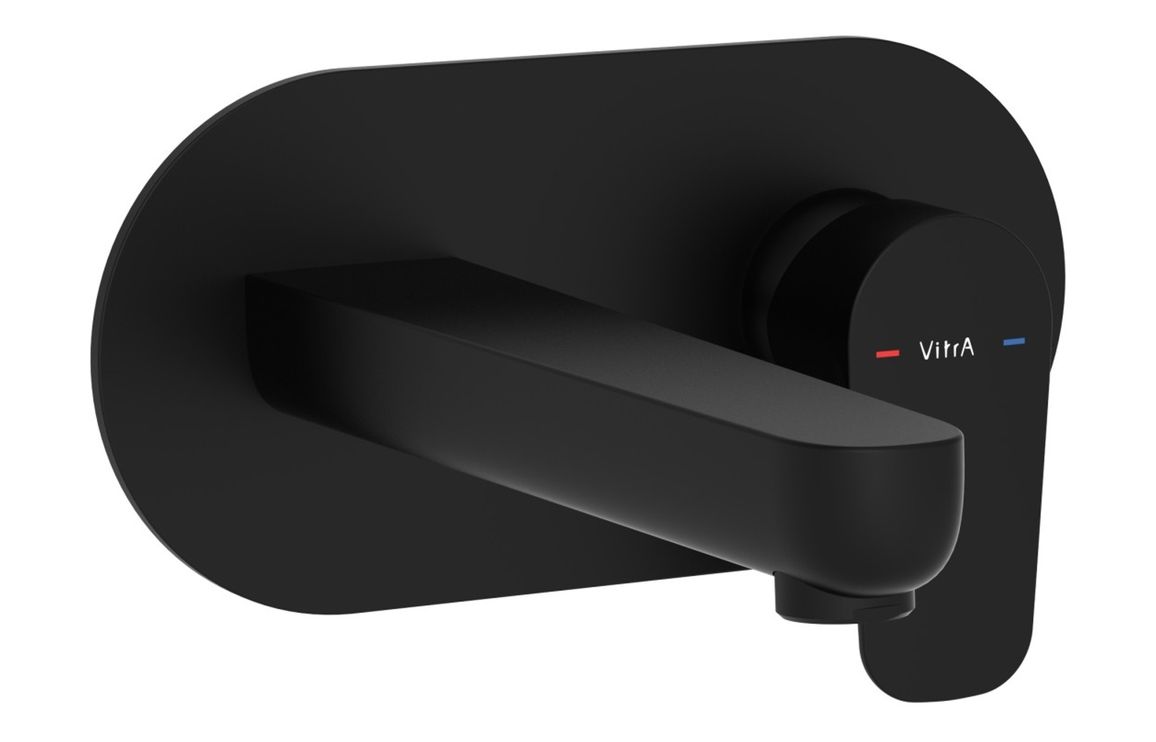 VitrA Flow Soft Wall Mounted Basin Mixer - Matt Black, Bathroom Taps