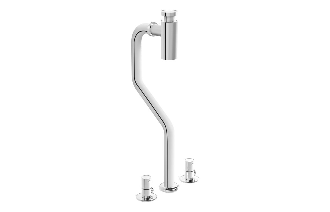 VitrA Bottle Trap for Plural Monoblock Basins - Chrome, Bathroom Taps