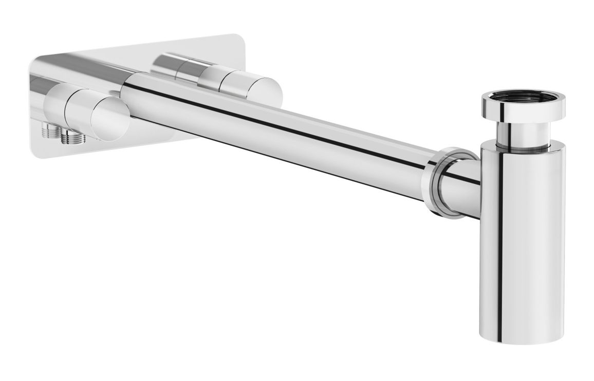 VitrA Bottle Trap for Basins w/Isolation Taps (Symmetric) - Chrome, Bathroom Taps