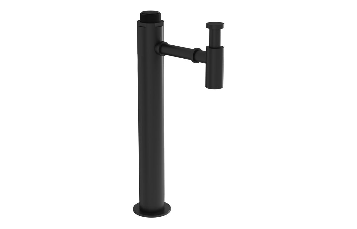 VitrA Floor Standing Bottle Trap (Long) - Matt Black, Bathroom Taps