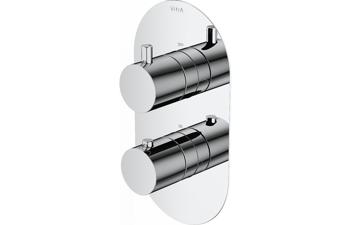 VitrA Aquaheat Round Thermostatic 2-Way Shower Mixer - Chrome