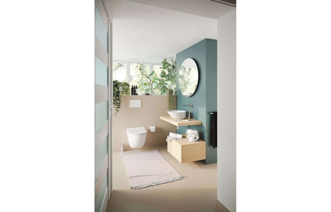 Basin Only, VitrA Geo 380x380mm 0TH Basin (No Overflow) - White - Image 6