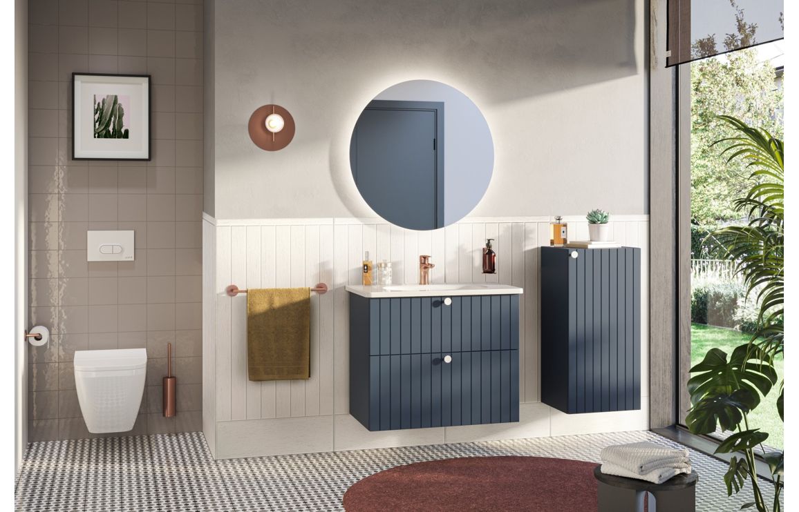 VitrA Root Groove 40cm 1 Door Lower/Base Unit (RH Hinge) - Matt Dark Blue,Furniture - Image 3