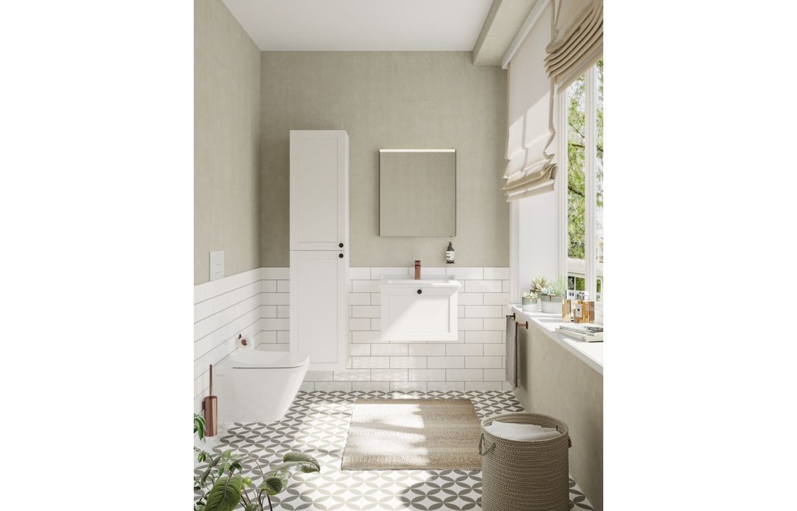 VitrA Root Classic 60cm 2 Drawer Washbasin Unit - Matt White,Furniture - Image 3
