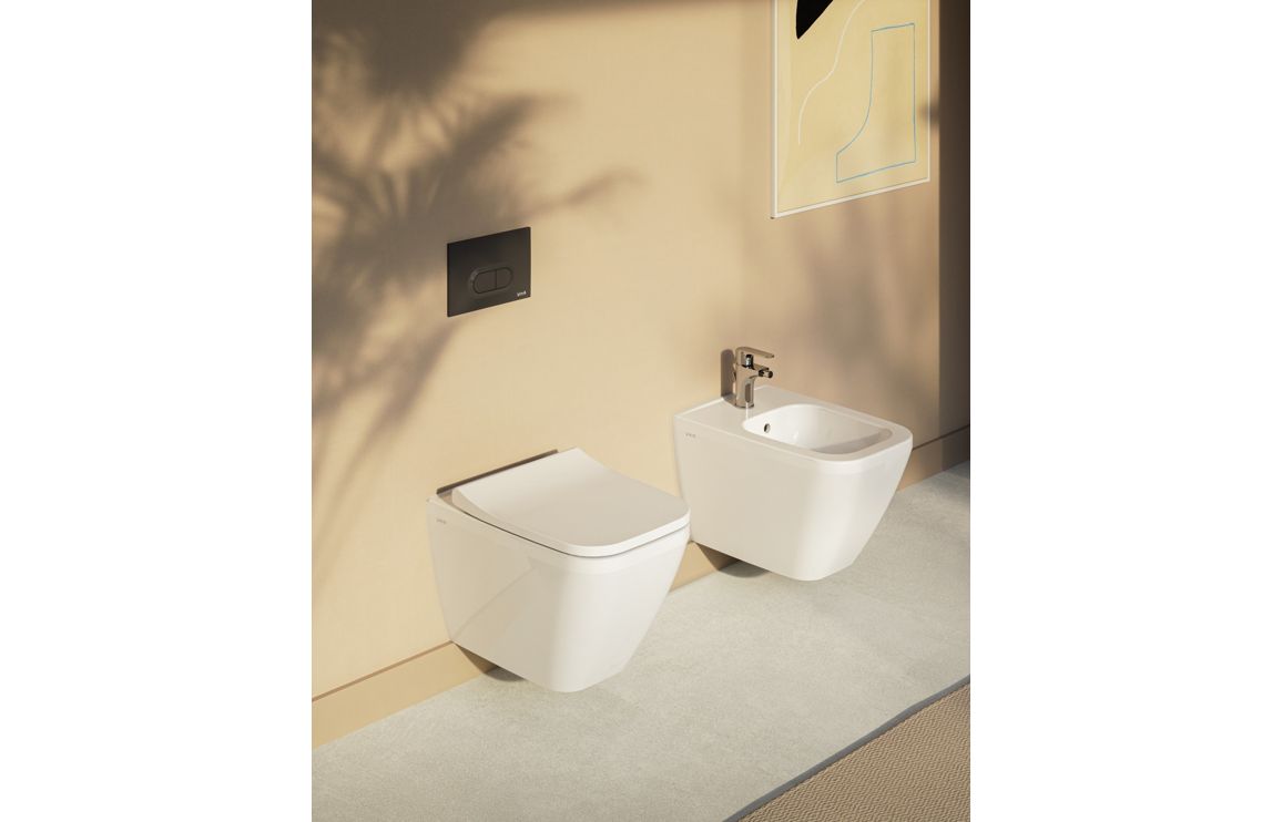VitrA Integra Square Wall Hung Bidet - White, Toilets - Image 4