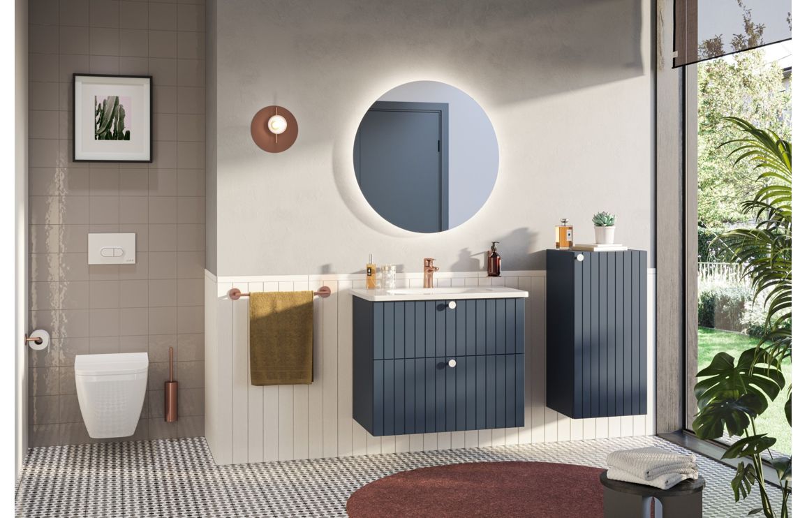 VitrA Root Groove 80cm 1 Drawer Washbasin Unit - Matt Dark Blue,Furniture - Image 2