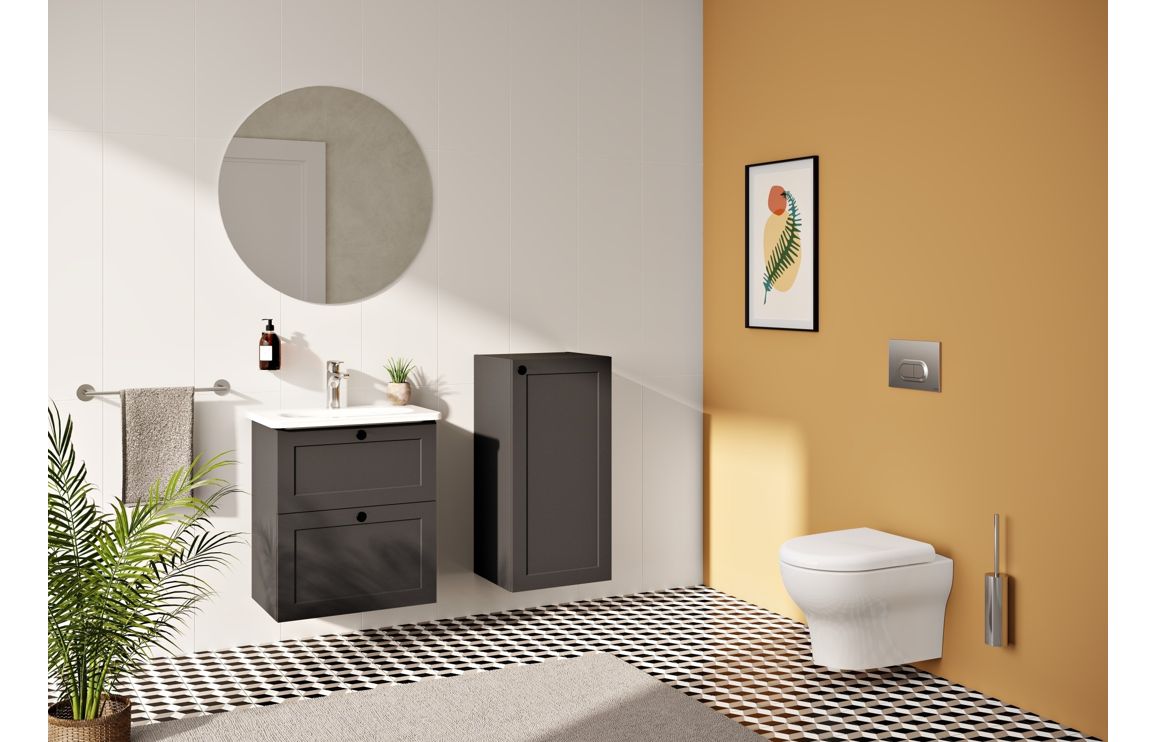 VitrA Root Classic 40cm 1 Door Lower/Base Unit (RH Hinge) - Matt Graphite,Furniture - Image 3