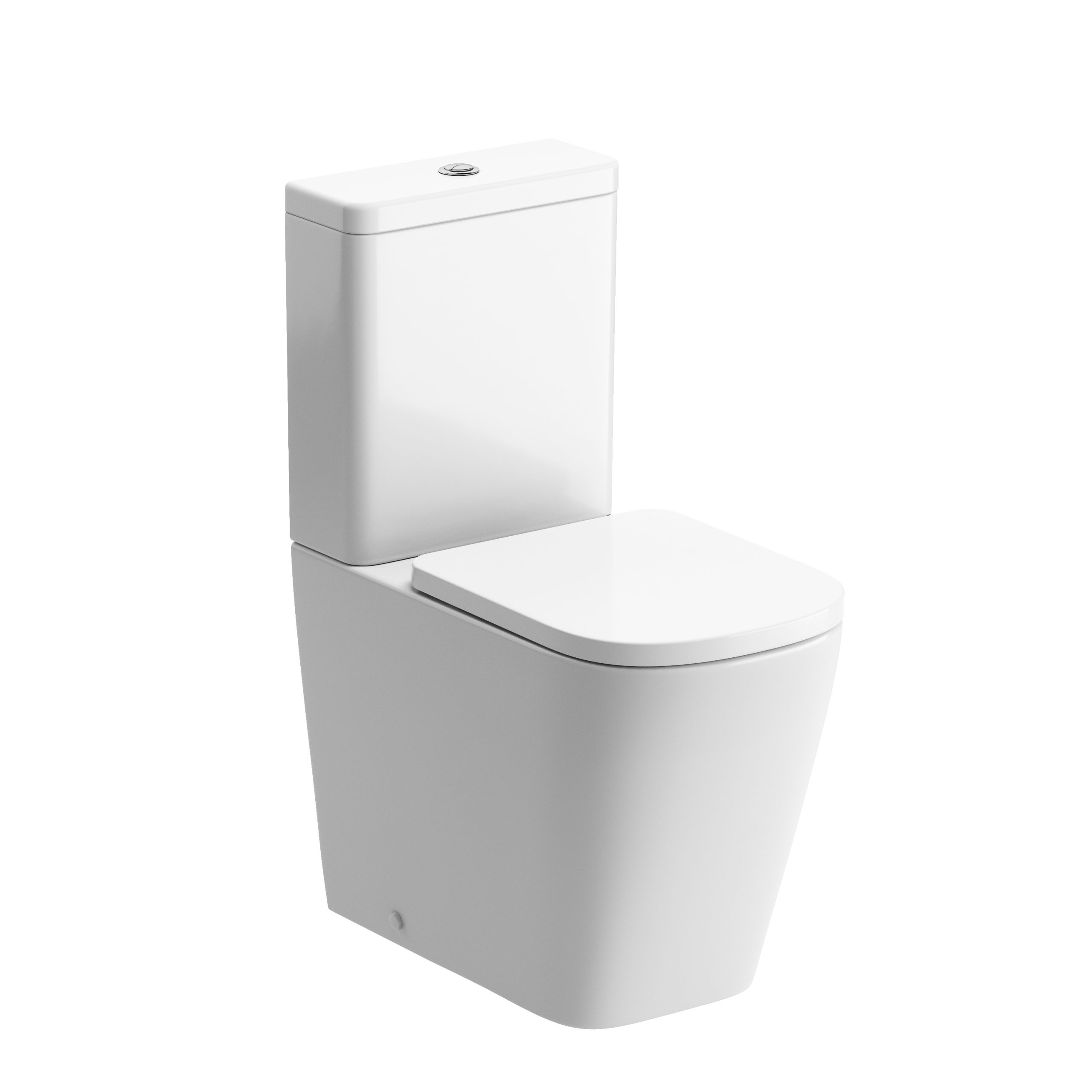 Veraine Rimless Close Coupled Fully Shrouded Comfort Height WC & Soft Close Seat, Toilets